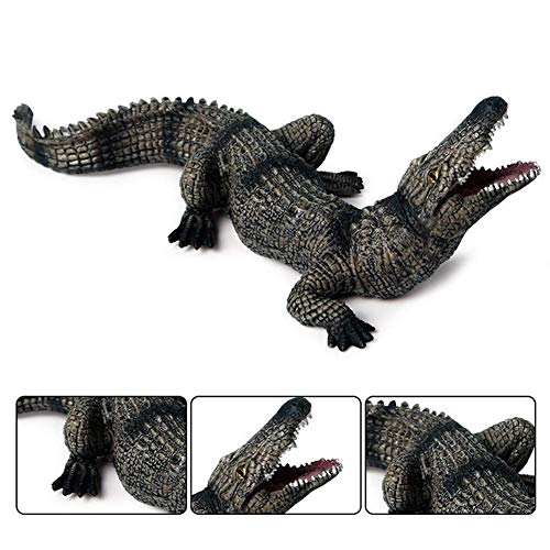 Zhuan Crocodile Statue Outdoor Garden Animal Model Sculpture Home Decoration Collection Ornaments Children's Toys Gifts 21.5 X 8.5 X 6Cm #TOP1