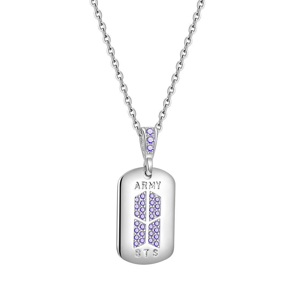 KPOP Bangtan Boys Necklace Pendant Cubic Zirconia Jewelry for bts Army Fans Women Girls Boys gift