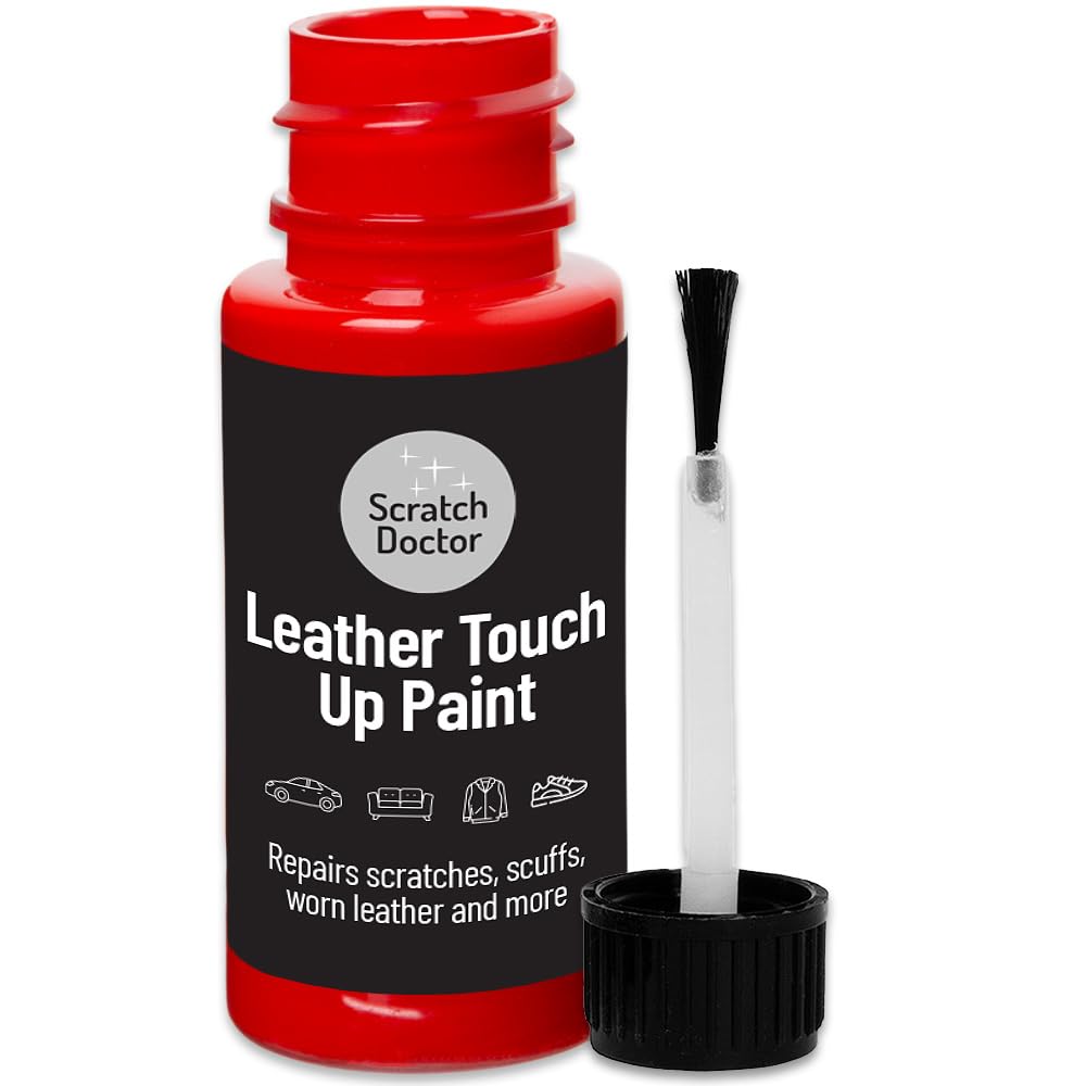 Scratch Doctor Leather Touch up Paint | For Furniture, Sofas, Cars Seats, Shoes, Handbags 15ml (Red)