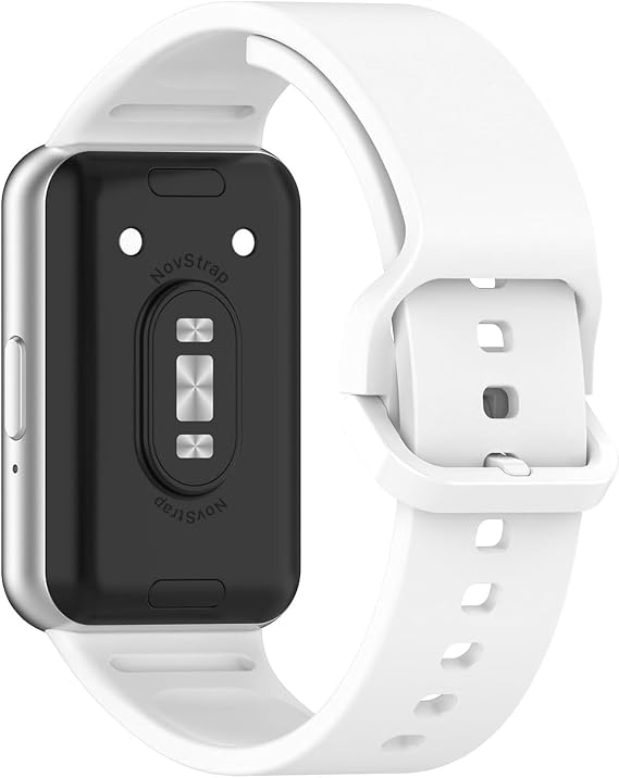 NovStrap Samsung Galaxy Fit 3 ile Uyumlu Kordon Kayış Yumuşak Silikon Klasik Kordon 2-BEYAZ