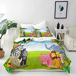 ANHOPE Unicorn Duvet Cover Set 3 Piece Bedding Set Colorful Rainbow Background Print Pattern Soft Comforter Cover with 2 Pillowcases All Season Quilt Cover with Zipper for Kids Girls Single