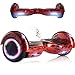 Wind Way Hover Board 6,5 Pouces - Bluetooth - Puissance 700W - Overboard LED - Skateboard Auto Equilibrage - Balance Board Tout Terrain Adulte - Enfant Cadeau Pas Cher - Rouge Flamme