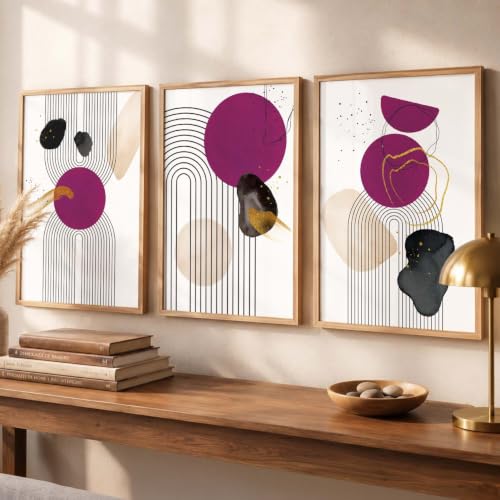 Image of kotart Classic Painting for Wall Decoration - Modern Art Wall Decor Framed Painting for Living Room Bedroom - Framed Posters /Paintings with Frame Set of 3 (Art 3)