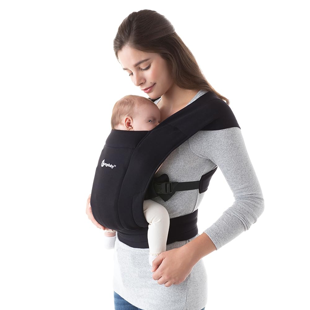 Ergobaby Embrace Baby Carrier, Infant Carrier for Newborns 7-25 Pounds, Pure Black