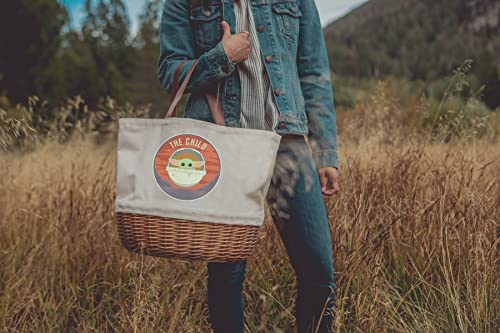 PICNIC TIME Star Wars Coronado Canvas and Willow Basket Tote Picnic Bag with Drawstring Closure and Durable Handles, Beach and Market Tote for Everyday Carry (Beige Canvas) by PICNIC TIME - Used condition - Image 2