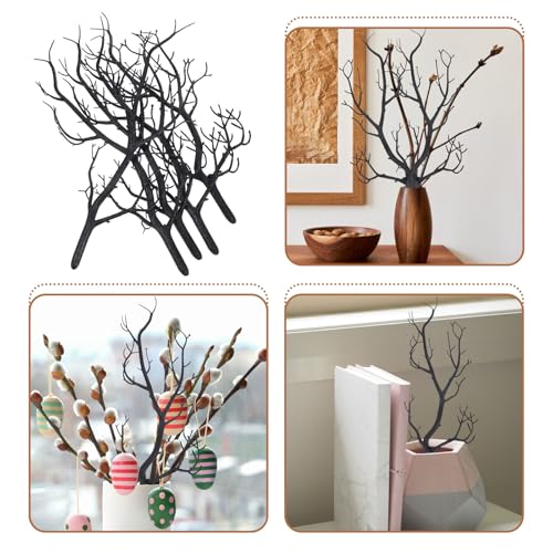VOSAREA 5pcs Black Artificial Dried Branches for Rustic Wedding Decor, DIY Craft Plastic Twigs for Home Parties, Faux Plant Sticks for Vases and Autumn Event Arrangements - Image 7