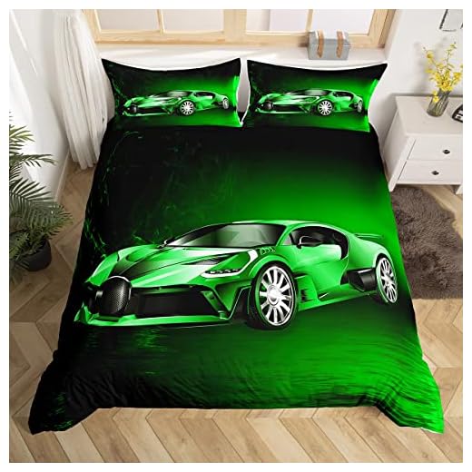 Juego de Funda de edredón para Coche Deportivo de Carreras,Juego de Ropa de Cama para niños y niñas,Funda de edredón de Deportes Extremos,Funda de edredón de Coche de Velocidad Fresca,2 Piezas de