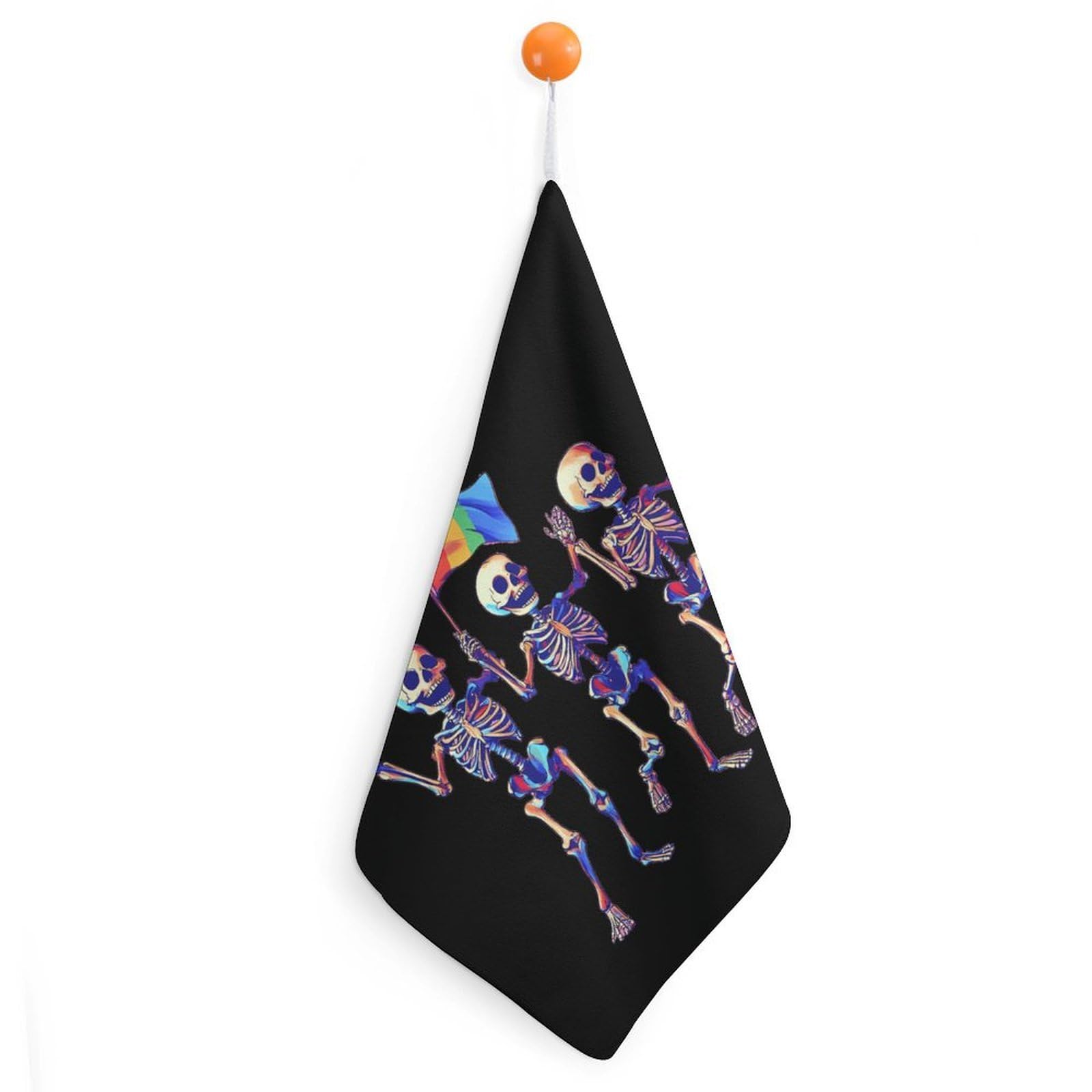 TXFBTRFSA Skeletons Gay Lesbian LGBT Hand Towels with Hanging Loop Kitchen Towel Handkerchiefs Cleaning Cloths