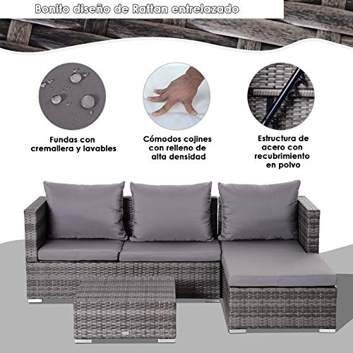 Outsunny-Conjunto-de-Sofas-de-Ratan-3-Piezas-con-Chaiselongue-y-Mesa-de-Centro-Almacenaje-Respaldo-Ajustable-en-Altura-Alta-Comodidad-Color-Gris 51ClnLp9k+L