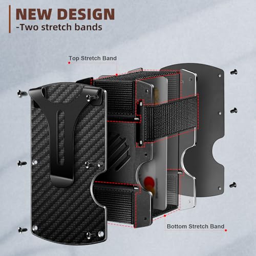 Slim Wallet,Men Wallet Money Clip Aluminum Card Holder Expandable for 12 Cards RFID Blocking3