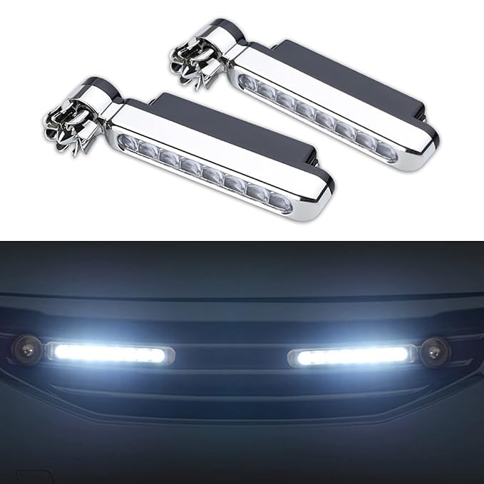 BELARO Universal Car Wind Power Daytime Running Light,8 Led Light External Fog Lights Are Used For Car Driving Assist Light Accessories,Lamp No Need External Power Supply-White(CAR RUNNING LIGHT)
