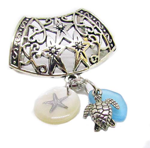 Starfish Scarf Pendant - Seashell Scarf Slide - Beach Gifts for Her
