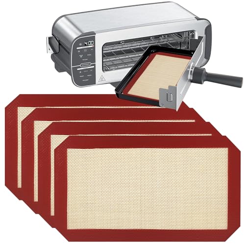 4 Pack Reusable Silicone Baking Mat for Ninja ST100 and ST101 Foodi 2-in-1 Flip Toaster (9.5