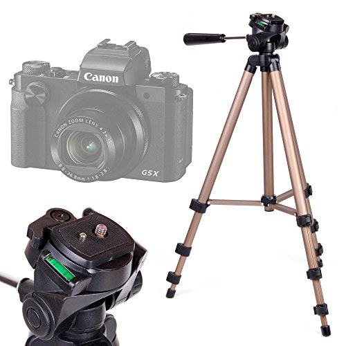 DURAGADGET Trípode Profesional para Cámara Sony DSC-H300 / Sony DSC-H400 / Canon Powershot G5 X - con Nivel De Burbuja