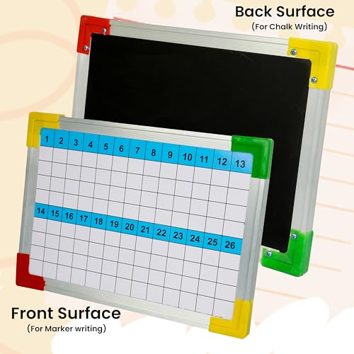 Image of DAHSHA 2 in 1 Double SidedSlate for Kids Double Side Slate Board with Colorful Aluminum (Slate 123 Version)