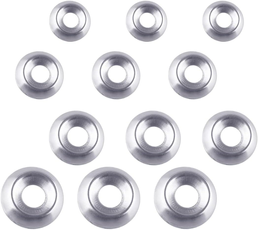 240Pcs Stainless Steel Screw Cup Countersunk Finishing Washers Gasket No.6,8,10,12