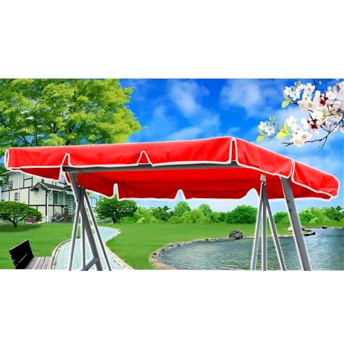Hollywoodschaukel Dachbezug 210x145, Ersatzdach Hollywoodschaukel Dach, Sonnendach für Hollywoodschaukel Wasserdicht (Rot)