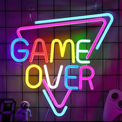 Image of LED Game Sign Game Zone Neon Signs Gaming Room Wall Art Decor Man Cave Lights Signs Gamer Home Bedroom Decoration USB Powered Brightness Adjustable