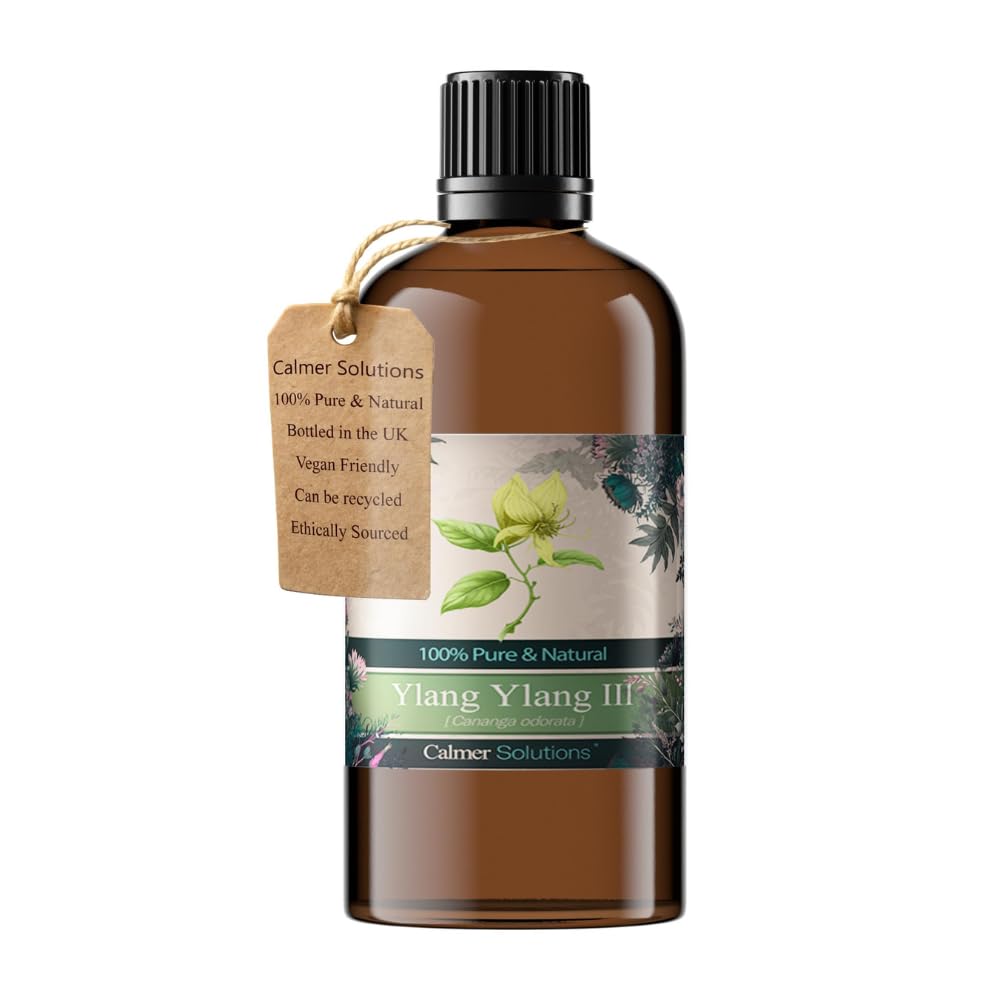 Calmer Solutions Pale Yellow | Ylang Ylang Iii - 100Ml | Sleep, Stress Reduction | Pure 100% Uk Sourced Natural Essential Oils | Professional Or Home Use | Diffusers, Humidifiers, Candles & More