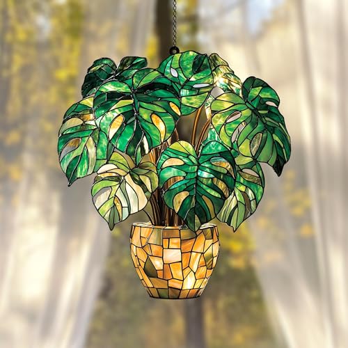 Monstera Leaves Acrylic Suncatcher Window Hanging Plant Mom Gift Garden Decor Plant Lady Lover Gift