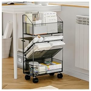 Generisch Generic 5-Etagen Bücherwagen Schwarz