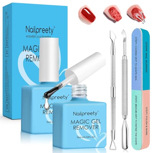 2 x 15ml Gel nail polish remover Fast gel polish remover Easily Removes Nail Polish within 2-5 Minutes Gentle on Nails Fast-Acting Formula Quick Removal No Need for Foil Soaking or Wrapping