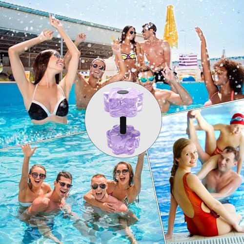 Mancuernas flotantes para piscina con forma de flor miniatura 7