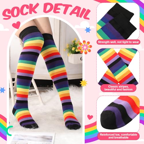 Image of Geyoga Striped Arm Leg Warmers Set Fingerless Gloves