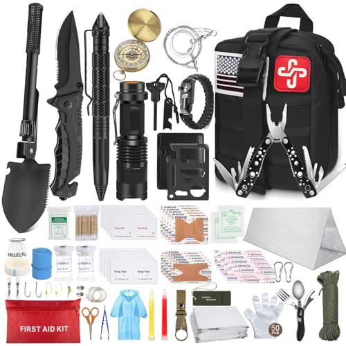 238Pcs Emergency Survival Kit and First Aid Kit, Professional Survival