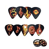 DCQQ 12 Stück Gitarren Picks mit Tuner für Ihre Akustik Ukulele Elektro oder Bassgitarre Zubehör für Gitarre mit 3 Arten Dicke Guitar Picks 0,46 mm 0,71 mm 0,96 mm