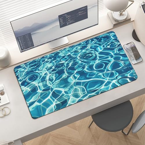 Blue Aqua Pool Water Desk Pad Protector Large Waterproof miniatura 6