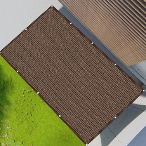Voile d'ombrage perméable 1.8 x 9.5 m auvent marron résistant aux déchirures - 8