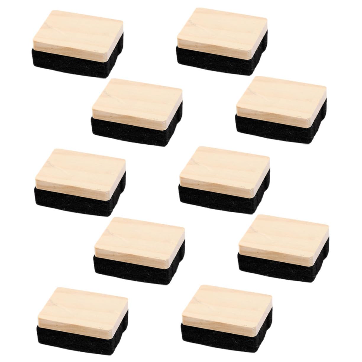 Gadpiparty 5 Sätze Radiergummi Mini Schwarz Trocken Abwischbarer Kreideradierer Whiteboard-trockenlöscher Staubfreier Kreidereiniger Tafelwischer Hölzern 10 Stück * 5