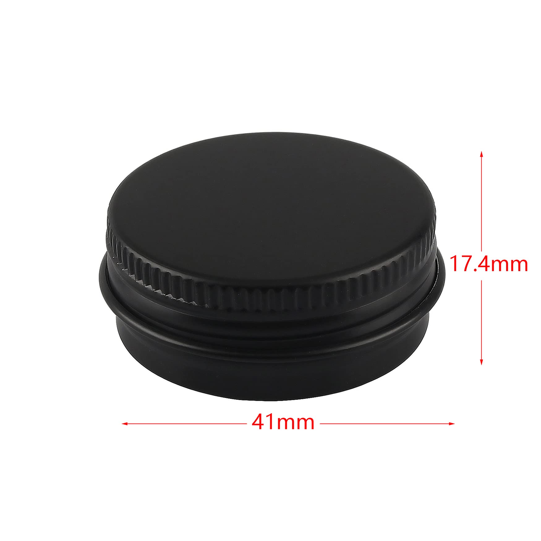 20 Pièces 15ml Pots en Aluminium Vide Rond Noir Mat Petit Cosmétiques Pot Conteneurs for Fait Main Bougies Crème Baume Voyage, 5X Spatule, 1x Étiquettes