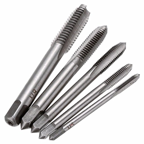 NUZAMAS Set of 5 Thread Metric Machine Hand Screw Thread Plug Taps Set M3 M4 M5 M6 M8 Tapping Threading Tool