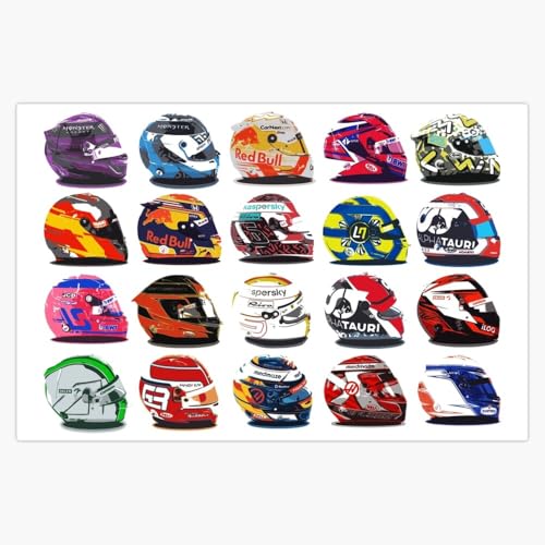 Formula 1 Drivers' Helmets in 2020 Driver Standings Order Sticker Decal Car Window Water Bottle 5'