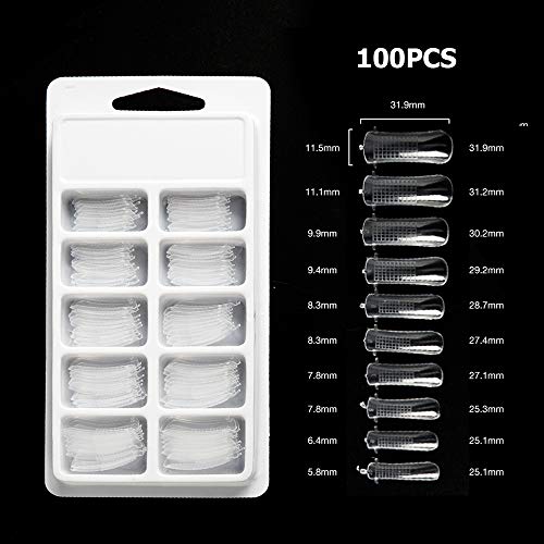 IKAAR Nageldesign-Sets 100 Stück Poly Gel Nagelverlängerungen Kit, Künstliche Nägel Tipps Nagelspitzen Falsche… – Bild 3