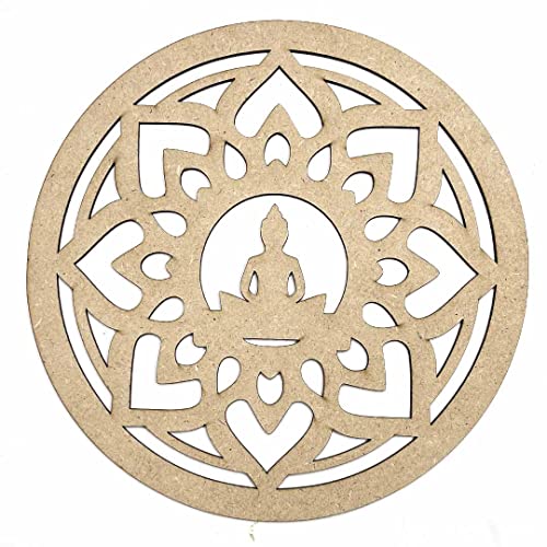 Image of Adikala Buddha Cutout with Base for DIY Art and Craft | Wall Hanging Decorations, Festival Gift, Wedding 8.INCH (Set of 6)