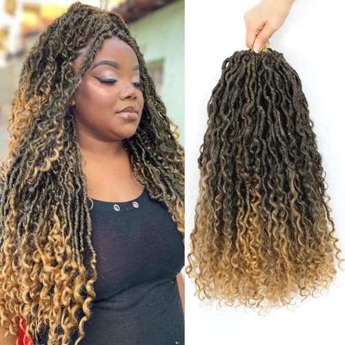 Alicoco Fauxs Locs Crochet Hair soft Boho Locs Goddess Locs Crochet Hair 22 inch 8 Packs Crochet Hair for Black Women Faux Locs Pre-looped River,T27