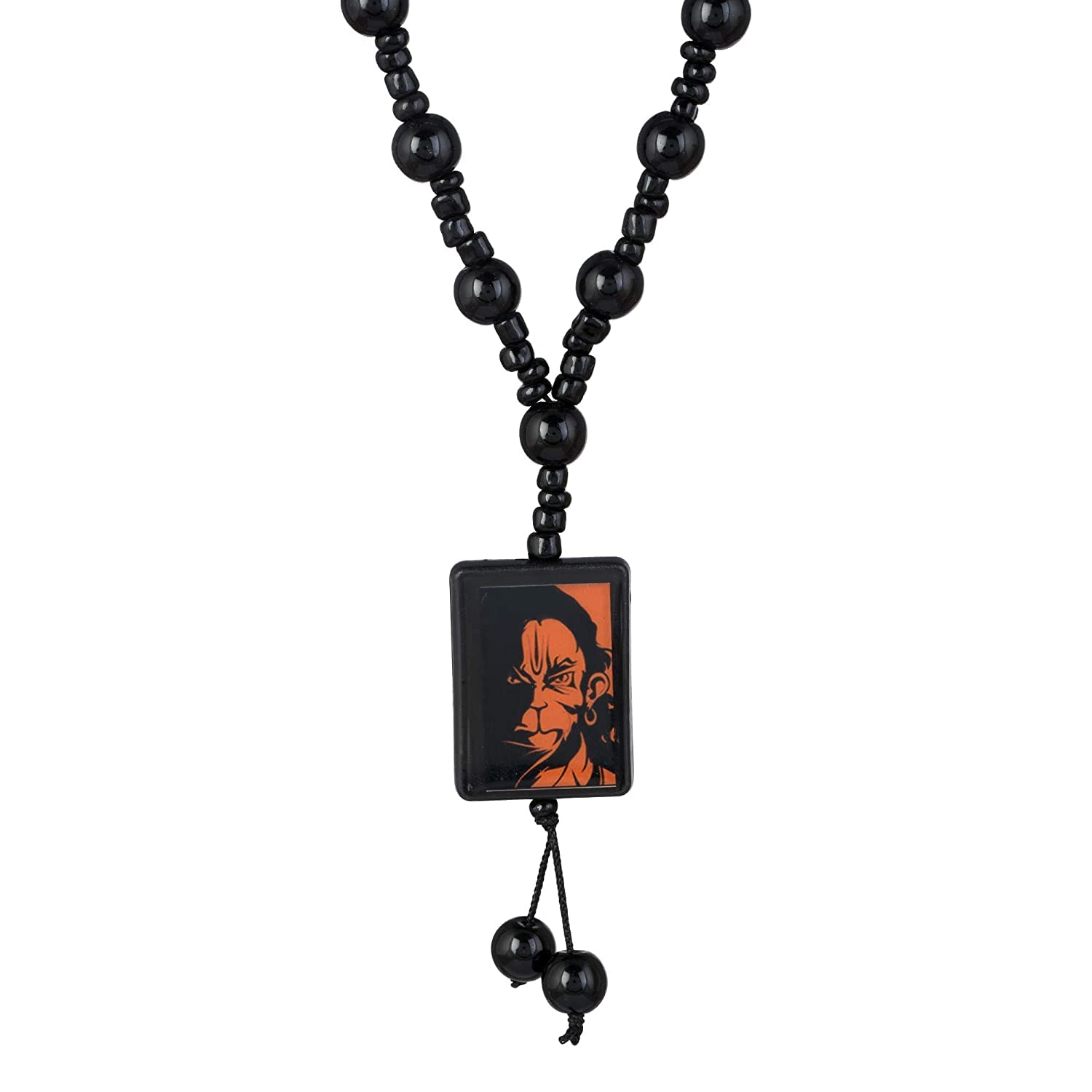 Pavanputra Hanuman Pendant With Black Bead Mala Onyx Stone for Men women Pendant-image-0