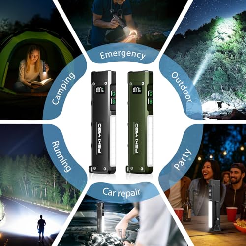 Feki Yigo Flat EDC Flashlight Rechargeable 1800 Lumens - Pocket Flashlight with 365nm UV Light, RGB Modes, Magnetic Base, Digital Display, IPX4 Waterproof for Camping, Emergency, Mechanics (Orange) by Feki Yigo - Image 8