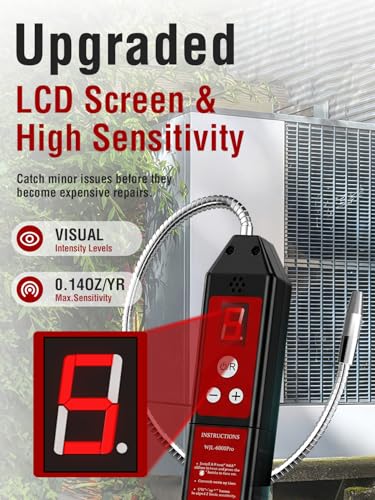 Miniatura 4 de Detector De Fugas De Refrigerante Con Uv Luz Wjl-6000pro Detector De Freón, Probador De Fugas De Refrigeración Halógeno, Hvac, Aire Acondicionado Para Automóviles