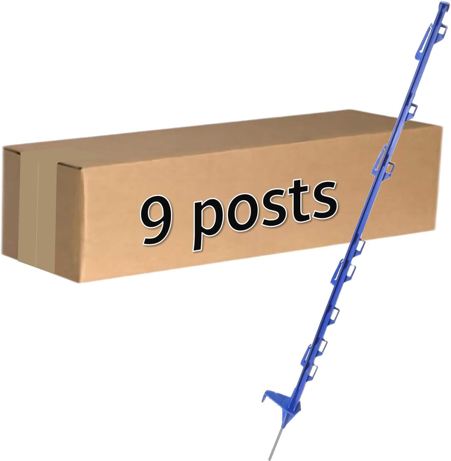 Step-in Fence Post (10 Pack), 42 Inch, with 12 lugs for Holding Wire and Tape, White