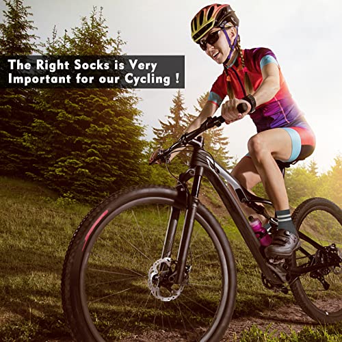 Bobilife Cycling Biking Socks 2 Pairs, Ergonomic Moisture Wicking Breathable Cushion Shock Absorption Quarter Crew Riding Warm Socks, Men & Women #TOP7