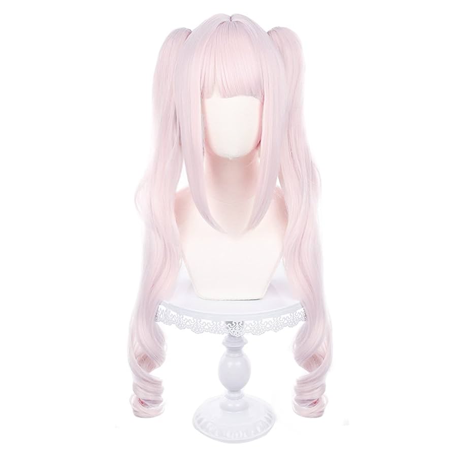 Amazon.co.jp: ライトピンク ロング ツインテール 縦ロール フル