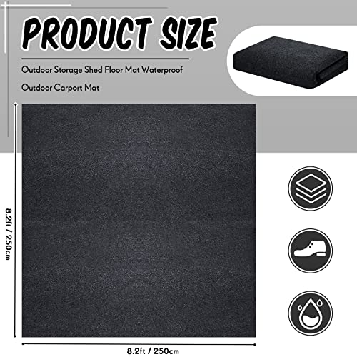 Image of Haull Shed Floor Mat 8.2 x 8.2 ft, Outdoor Storage Sheds Flooring Mat with Waterproof PE Backing, Absorbent Felt Top, Non Slip Washable Protector Rug for Garden, Garage, Carport, Shed Not Included