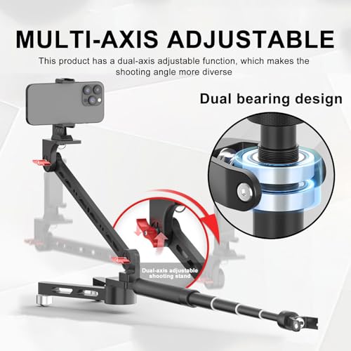 Image of Portable Photo Studio, 360 Panoramic Rotating Platform, 110cm Extendable Video Camera Rig, Multi-Angle Camera Slider