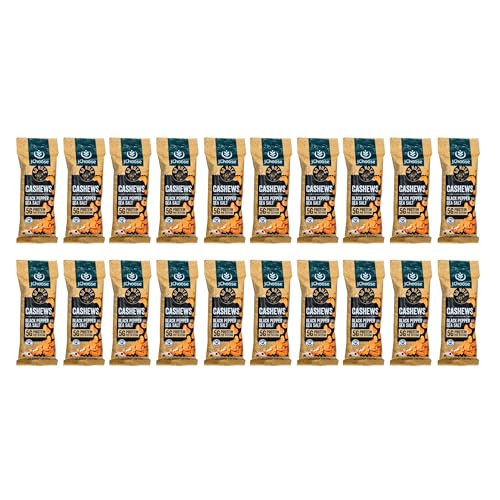 Image of IChoose Go Nuts - Premium Cashews, High Protein Plant-Based Snack, 2 oz per Pack (20 Packs, Black Pepper and Sea Salt)