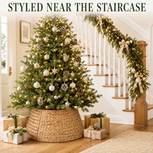Christmas Tree Collar 28 Inch, Woven Rattan Tree Skirt for Artificial Trees - image 6