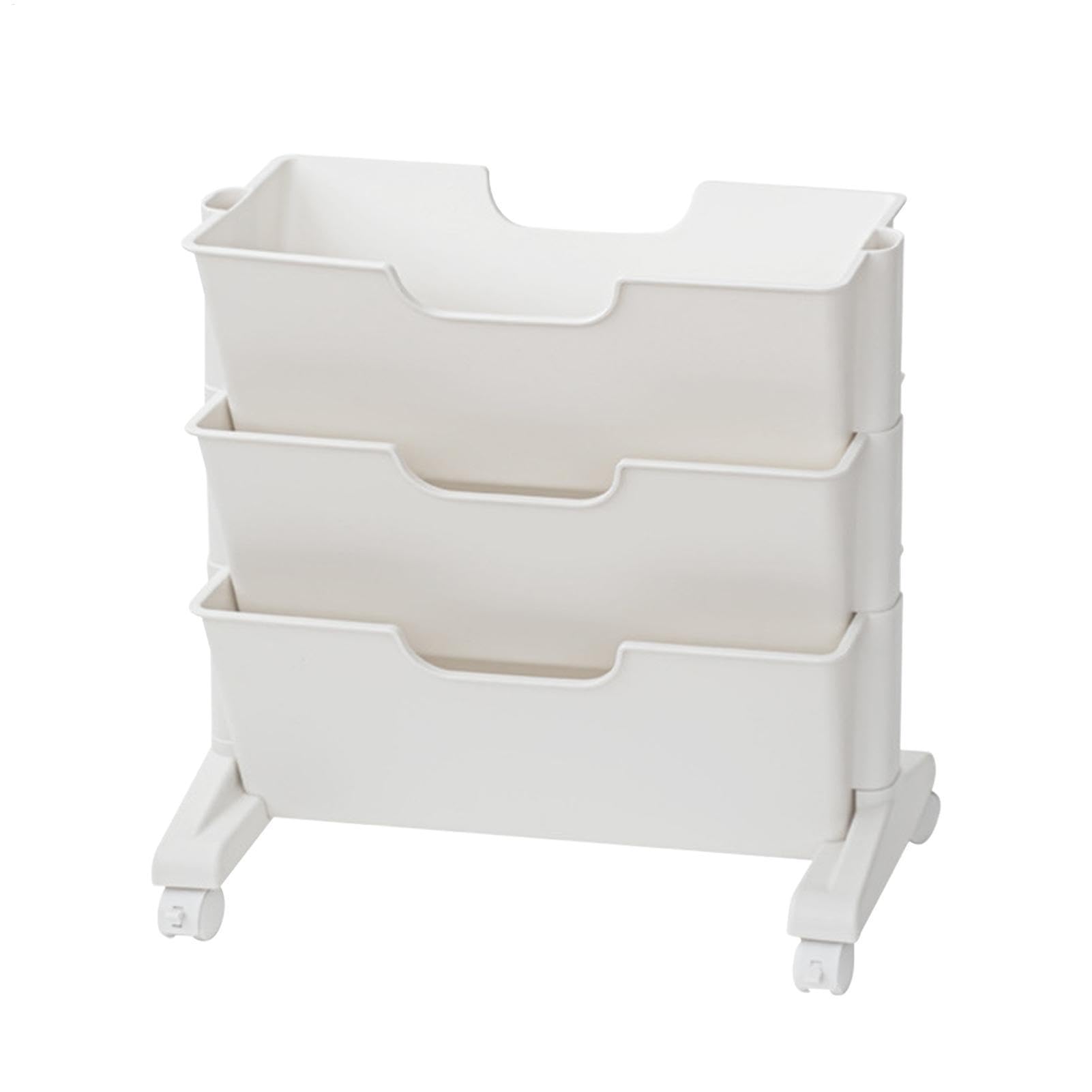 Chariot de bibliothèque mobile | Chariot à 3 étages à roulettes sous le bureau | Organiseur de lieu de travail mobile sous la table pour sacs d'information